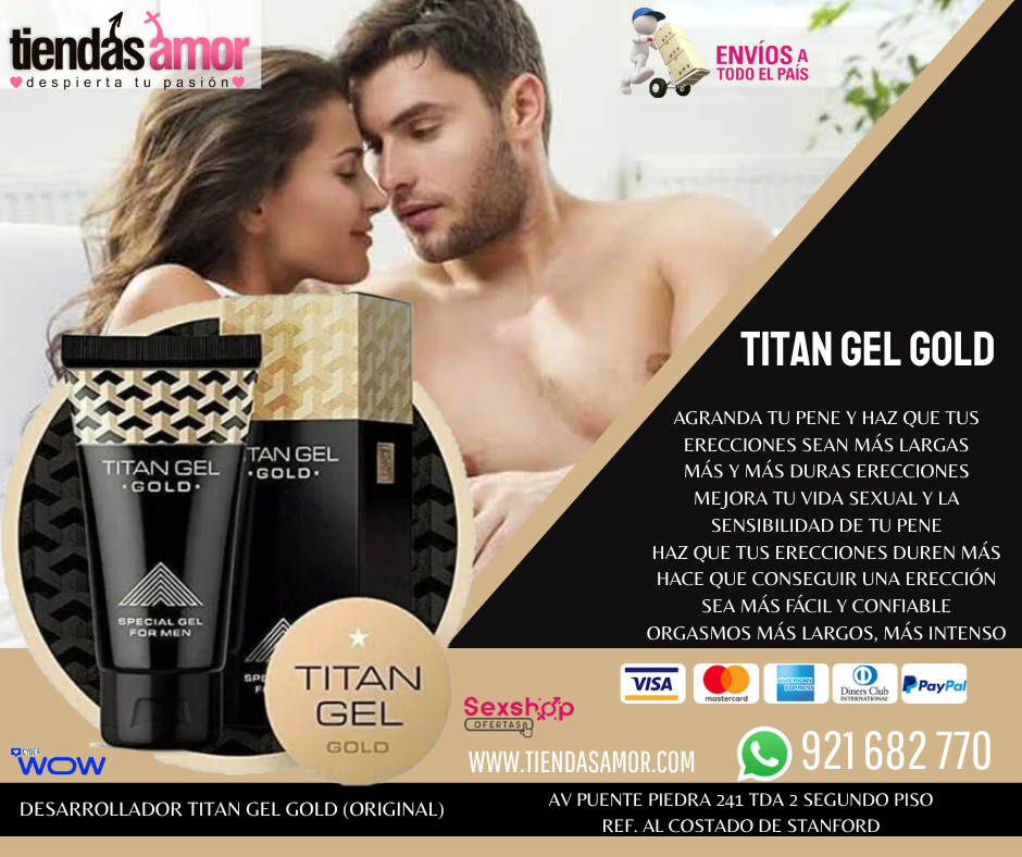 TITAN GEL GOLD (ORIGINAL) pene largo y grueso/juguetes lubri