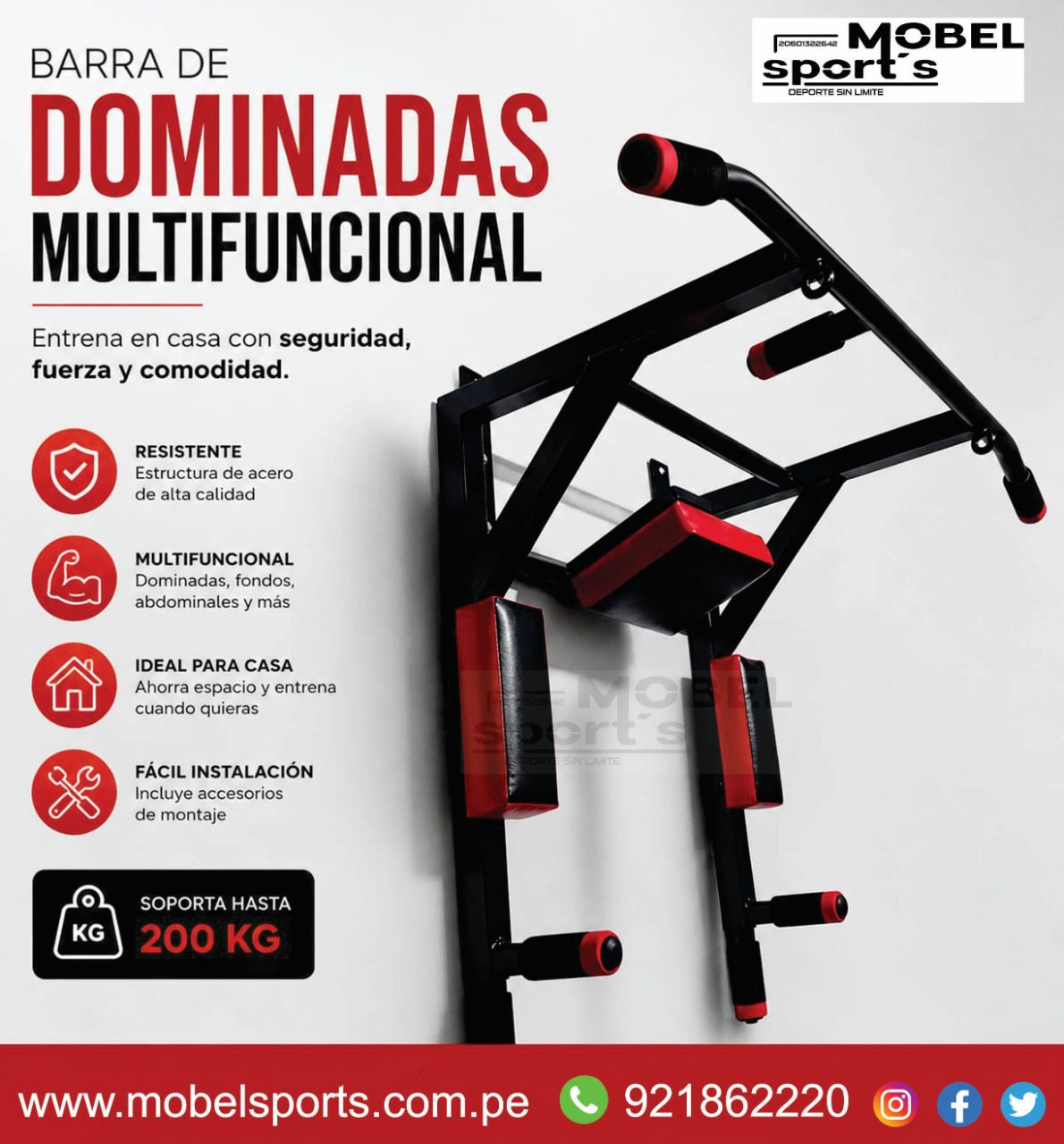 Barra multifuncional para dominadas / MOBEL SPORTS
