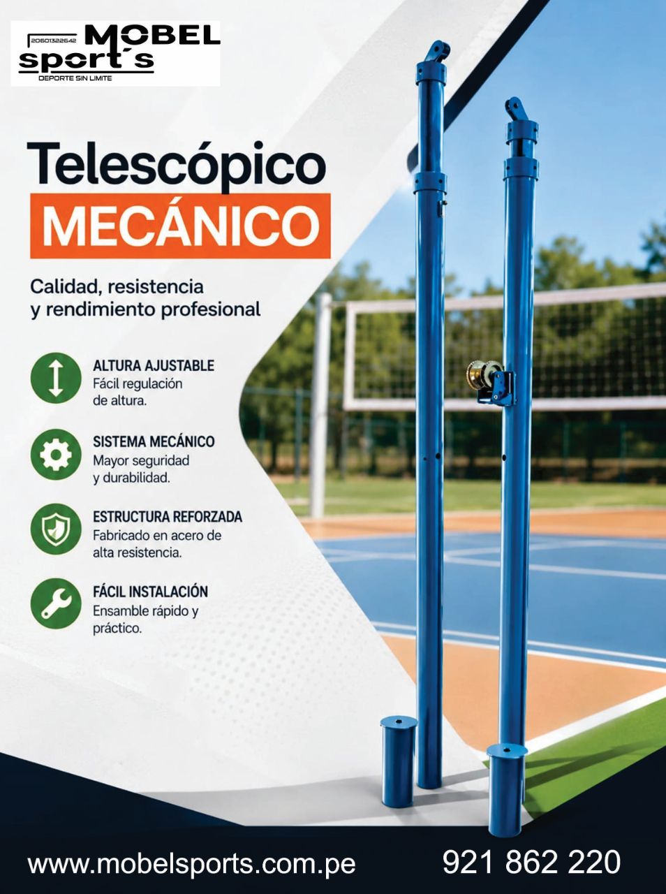 Parante telescópico mecánico para voleibol / MOBEL SPORTS
